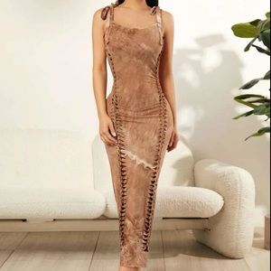New SHEIN SXY Tie Shoulder Backless Cami Bodycon Dress size Small S
